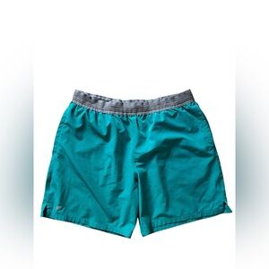 Fabletics “The Fundamental” Shorts Adult Men’s Large Green UNLINED Gym EXCELLENT